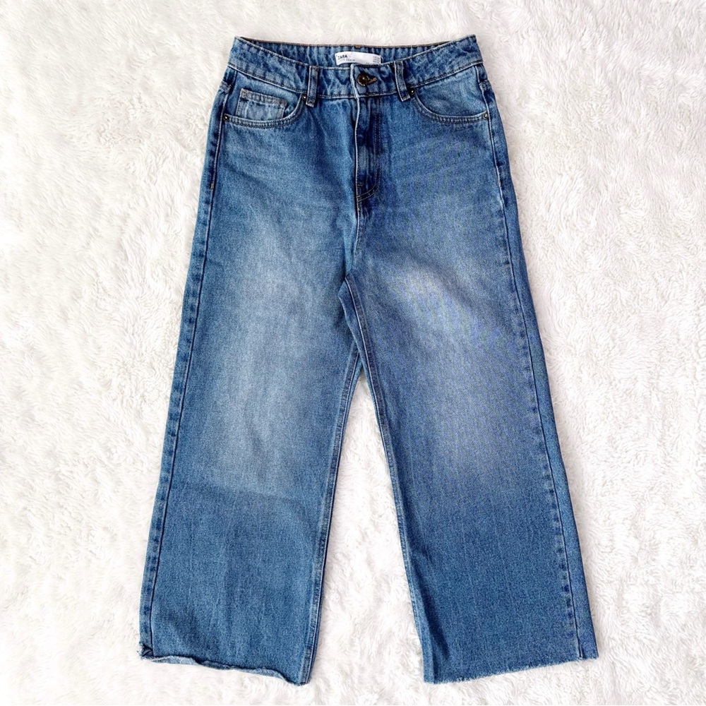 ZARA Women High Rise Wide Jeans Classic Contemporary Contemporary